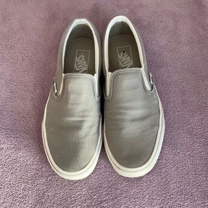 Gray slip on vans